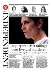 The Independent () Newspaper Front Page for 7 October 2021