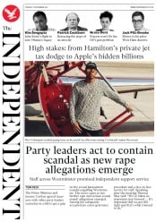 The Independent () Newspaper Front Page for 7 November 2017
