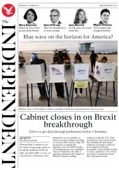 The Independent () Newspaper Front Page for 7 November 2018