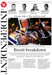 The Independent () Newspaper Front Page for 7 December 2017