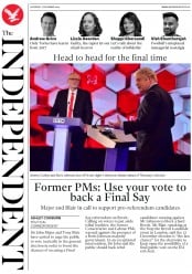 The Independent () Newspaper Front Page for 7 December 2019