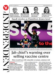 The Independent () Newspaper Front Page for 7 December 2021