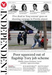 The Independent () Newspaper Front Page for 7 January 2017
