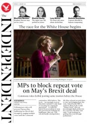 The Independent () Newspaper Front Page for 7 January 2019