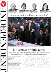 The Independent () Newspaper Front Page for 7 January 2020