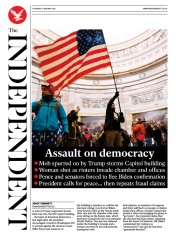 The Independent () Newspaper Front Page for 7 January 2021