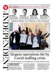 The Independent () Newspaper Front Page for 7 January 2022