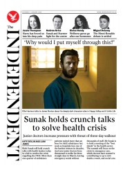 The Independent () Newspaper Front Page for 7 January 2023