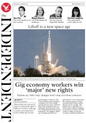 The Independent () Newspaper Front Page for 7 February 2018