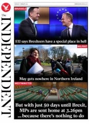 The Independent () Newspaper Front Page for 7 February 2019