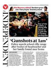 The Independent () Newspaper Front Page for 7 February 2023