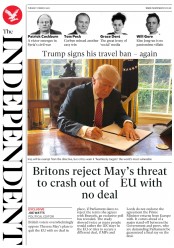 The Independent () Newspaper Front Page for 7 March 2017