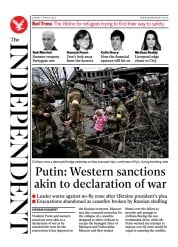 The Independent () Newspaper Front Page for 7 March 2022