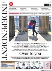 The Independent () Newspaper Front Page for 7 May 2015