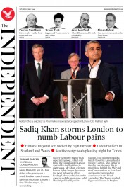 The Independent () Newspaper Front Page for 7 May 2016