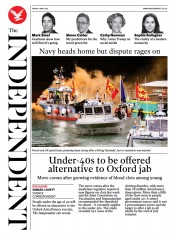 The Independent () Newspaper Front Page for 7 May 2021