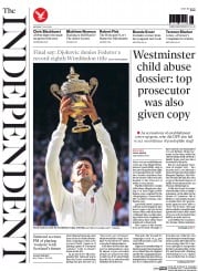 The Independent () Newspaper Front Page for 7 July 2014