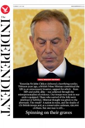 The Independent () Newspaper Front Page for 7 July 2016