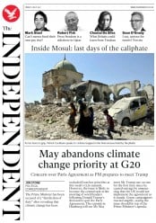 The Independent () Newspaper Front Page for 7 July 2017