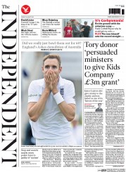 The Independent () Newspaper Front Page for 7 August 2015