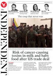 The Independent () Newspaper Front Page for 7 August 2017