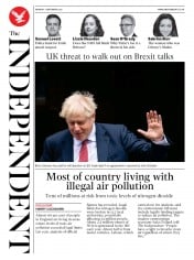 The Independent () Newspaper Front Page for 7 September 2020