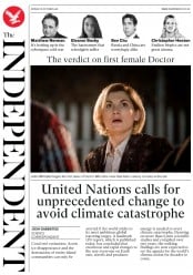 The Independent () Newspaper Front Page for 8 October 2018