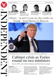 The Independent () Newspaper Front Page for 8 November 2017