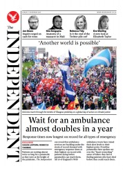 The Independent () Newspaper Front Page for 8 November 2021