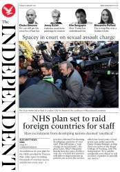 The Independent () Newspaper Front Page for 8 January 2019