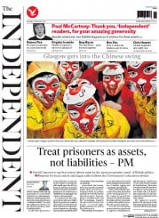 The Independent () Newspaper Front Page for 8 February 2016