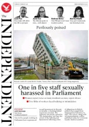 The Independent () Newspaper Front Page for 8 February 2018