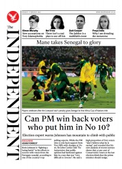 The Independent () Newspaper Front Page for 8 February 2022