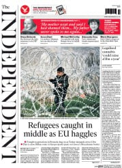 The Independent () Newspaper Front Page for 8 March 2016