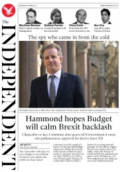 The Independent () Newspaper Front Page for 8 March 2017
