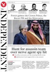 The Independent () Newspaper Front Page for 8 March 2018