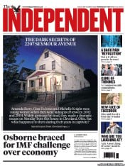The Independent () Newspaper Front Page for 8 May 2013