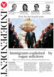 The Independent () Newspaper Front Page for 8 May 2018
