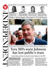 The Independent () Newspaper Front Page for 8 May 2022