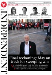 The Independent () Newspaper Front Page for 8 June 2017