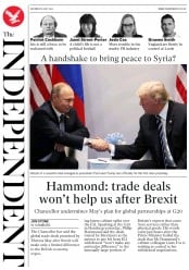 The Independent () Newspaper Front Page for 8 July 2017