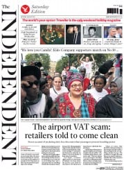 The Independent () Newspaper Front Page for 8 August 2015