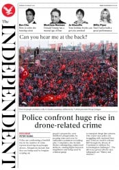 The Independent () Newspaper Front Page for 8 August 2016