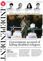 The Independent () Newspaper Front Page for 8 August 2017