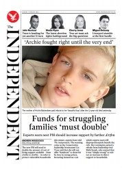 The Independent () Newspaper Front Page for 8 August 2022