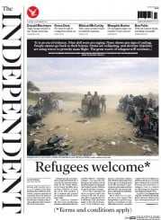 The Independent () Newspaper Front Page for 8 September 2015