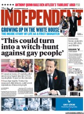 The Independent () Newspaper Front Page for 9 November 2012