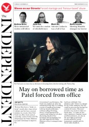 The Independent () Newspaper Front Page for 9 November 2017