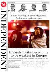 The Independent () Newspaper Front Page for 9 November 2018