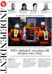 The Independent () Newspaper Front Page for 9 November 2019